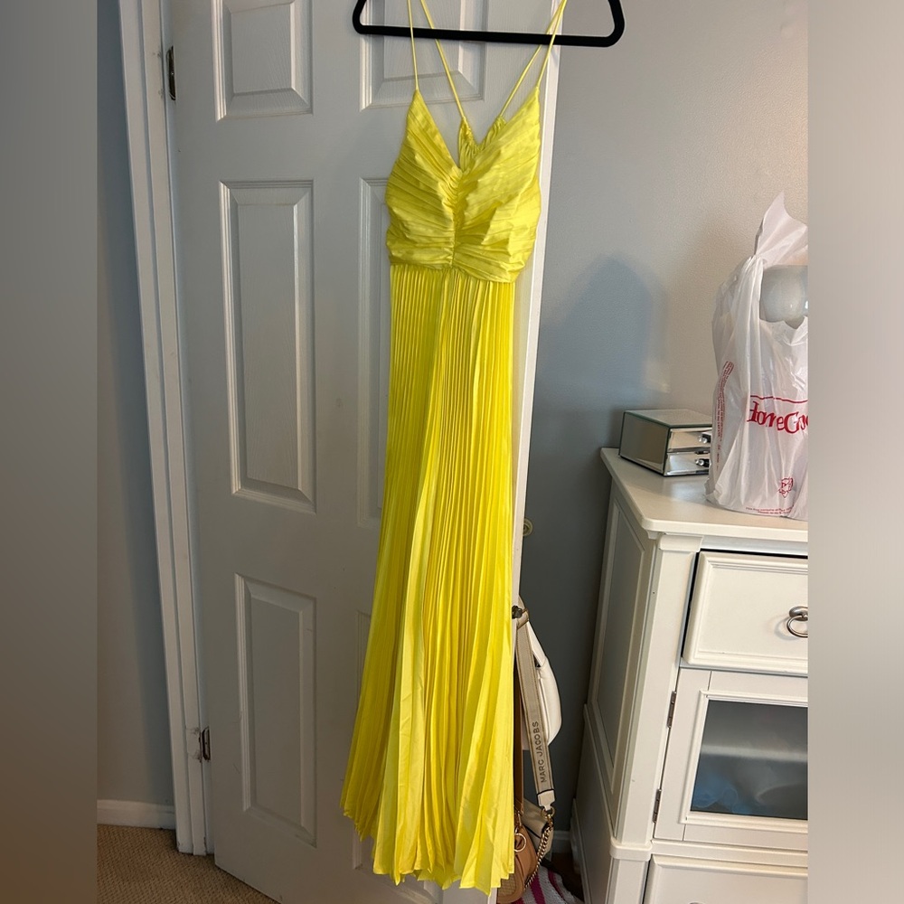 Yellow Pleated Dress